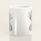 Wildflower bouquet in vase illustration - pantone brown mocha mousse Coffee Mug Gallery Image 4