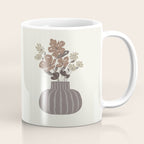Wildflower bouquet in vase illustration - pantone brown mocha mousse Coffee Mug Gallery Image 1