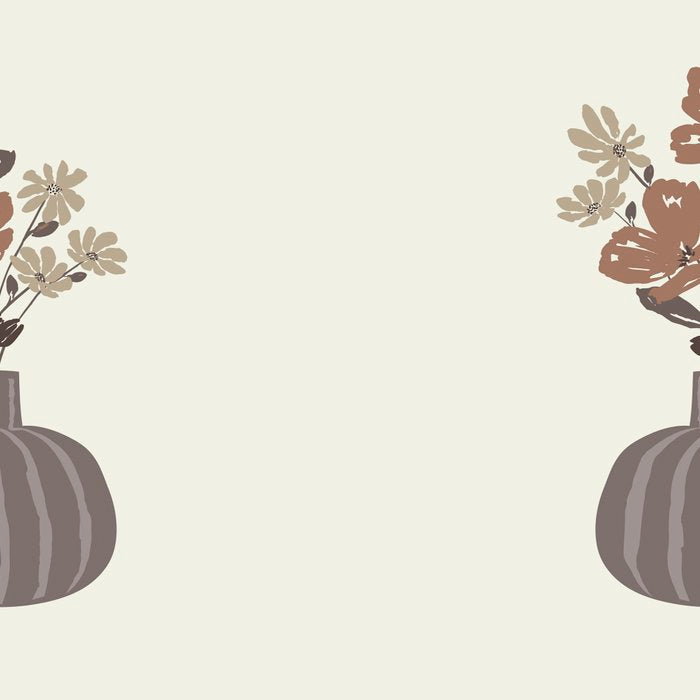 Wildflower bouquet in vase illustration - pantone brown mocha mousse Coffee Mug Gallery Image 2