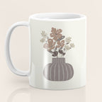 Wildflower bouquet in vase illustration - pantone brown mocha mousse Coffee Mug Gallery Image 3