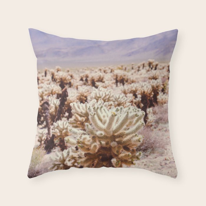 Chollo Cactus Garden - Joshua Tree Throw Pillow Gallery Image 6