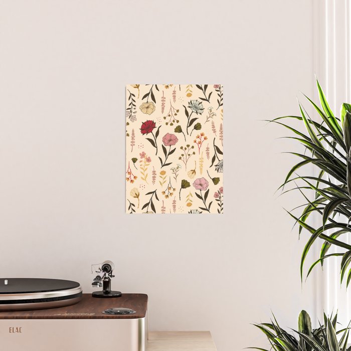 Spring Garden Flower Collection - Cream Poster Gallery Image 2