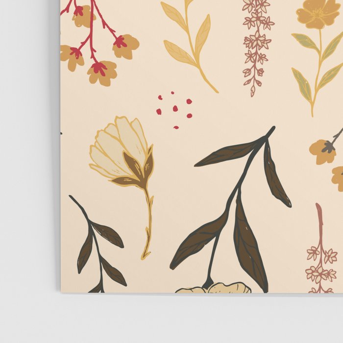 Spring Garden Flower Collection - Cream Poster Gallery Image 3
