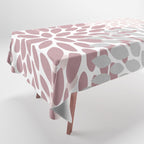 Floral Pattern, Pink, Gray and White Tablecloth Gallery Image 1