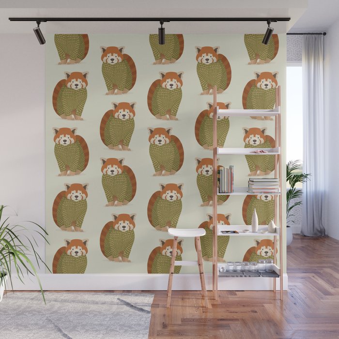 Whimsical Red Panda Wall Mural Gallery Image 1