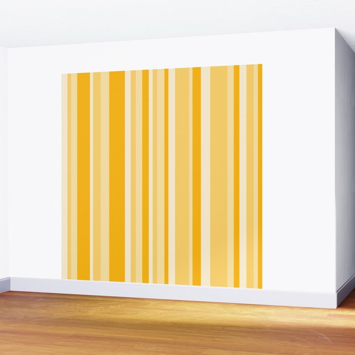 Classic Stripes XXII - Golden Sunshine Yellow Wall Mural Gallery Image 2