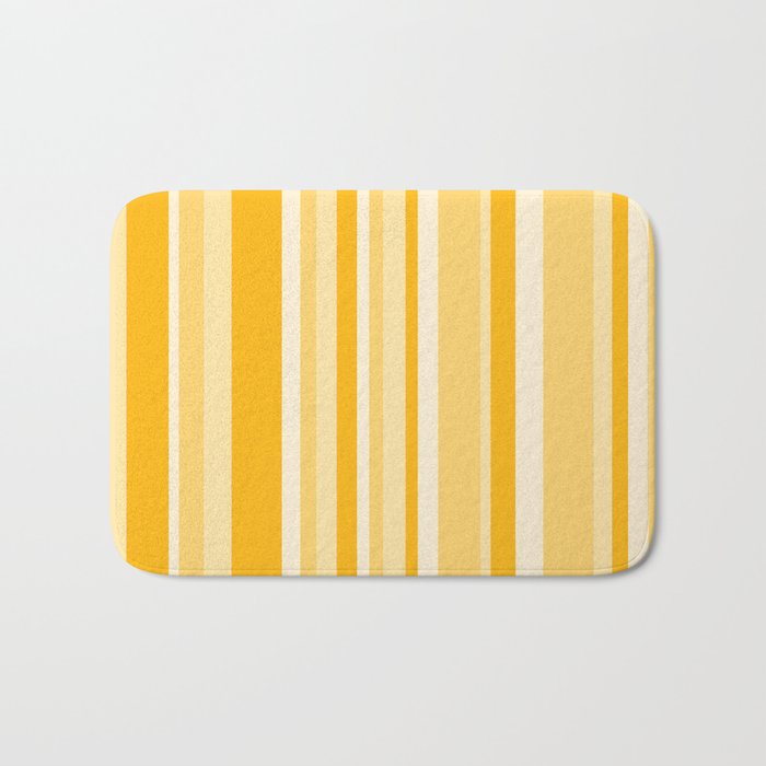 Classic Stripes XXII - Golden Sunshine Yellow Bath Mat Gallery Image 1