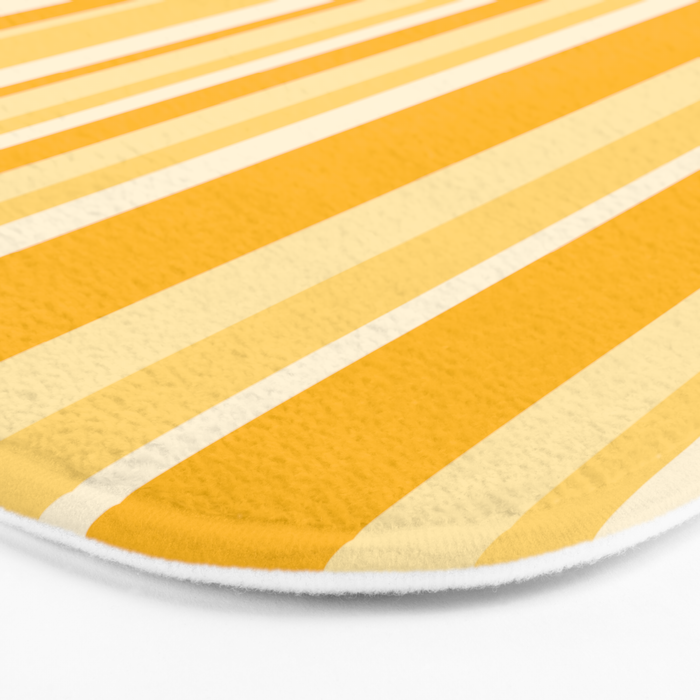 Classic Stripes XXII - Golden Sunshine Yellow Bath Mat Gallery Image 3