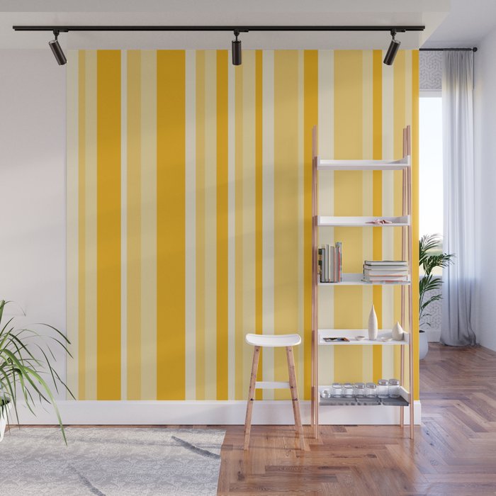 Classic Stripes XXII - Golden Sunshine Yellow Wall Mural Gallery Image 1