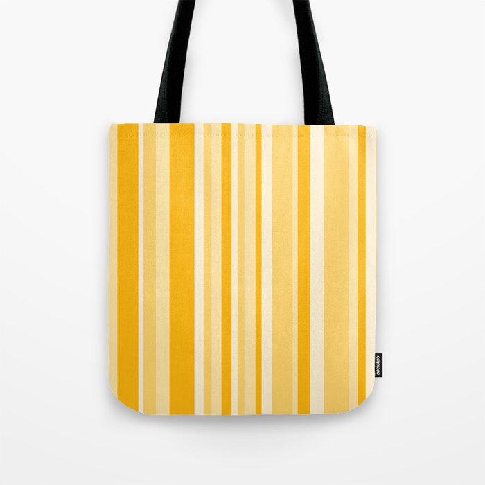 Classic Stripes XXII - Golden Sunshine Yellow Tote Bag Gallery Image 1