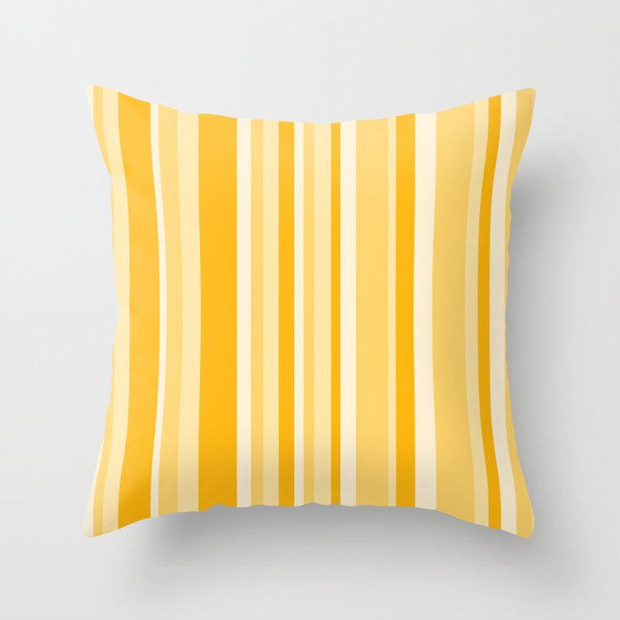 Classic Stripes XXII - Golden Sunshine Yellow Throw Pillow Gallery Image 1