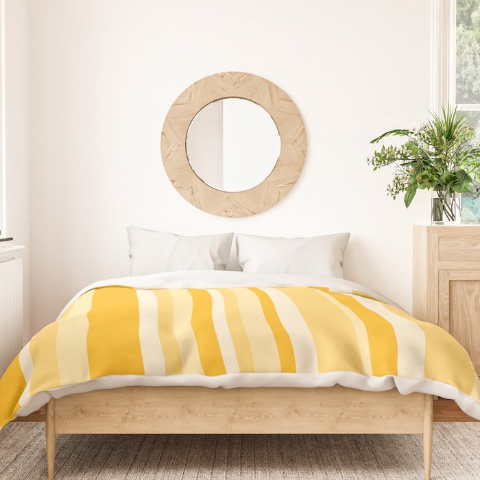 Classic Stripes XXII - Golden Sunshine Yellow Duvet Cover Gallery Image 3