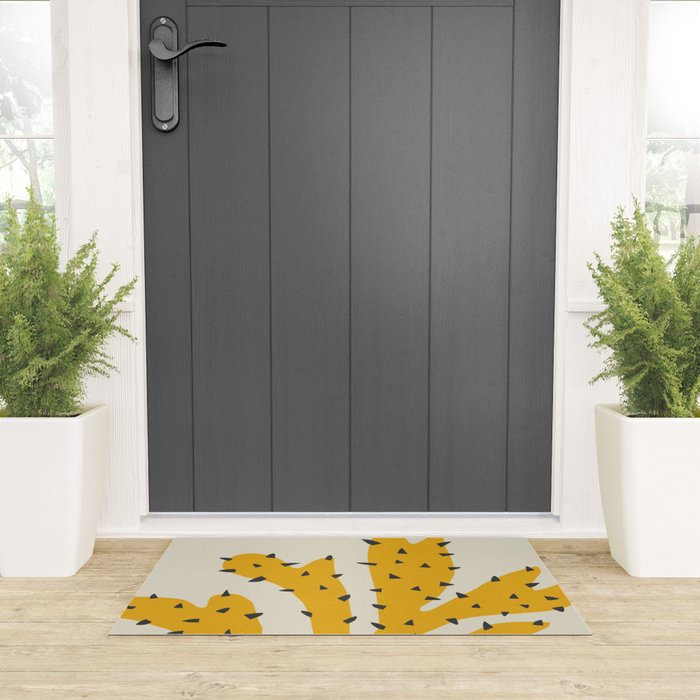 Matisse Inspired Yellow Shape Welcome Mat Gallery Image 3