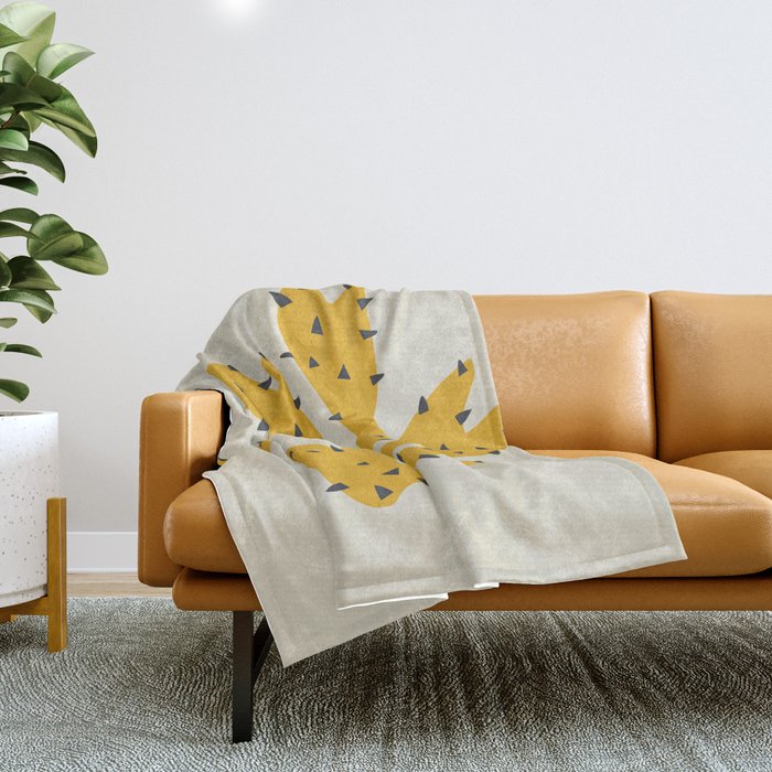 Matisse Inspired Yellow Shape Throw Blanket Gallery Image 1