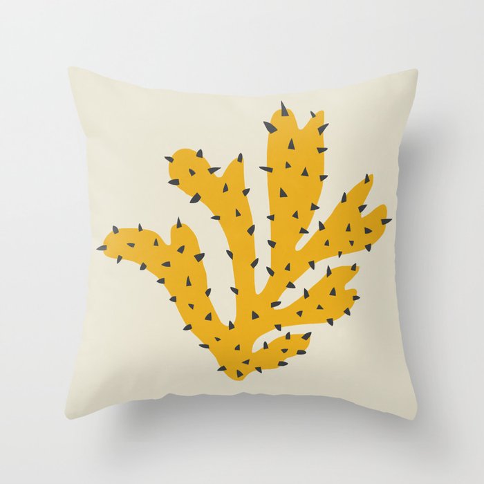 Matisse Inspired Yellow Shape Throw Pillow Gallery Image 6