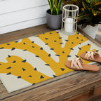 Matisse Inspired Yellow Shape Outdoor Rug Gallery Image 2