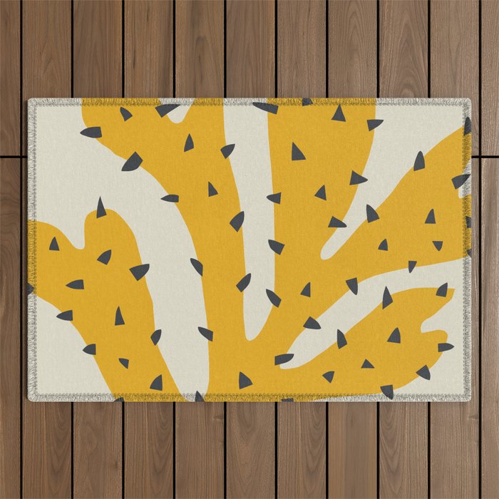 Matisse Inspired Yellow Shape Outdoor Rug Gallery Image 1