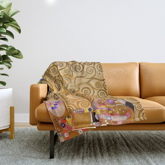 The Tree of life - Gustav Klimt Stoclet Frieze Throw Blanket Gallery Image 1