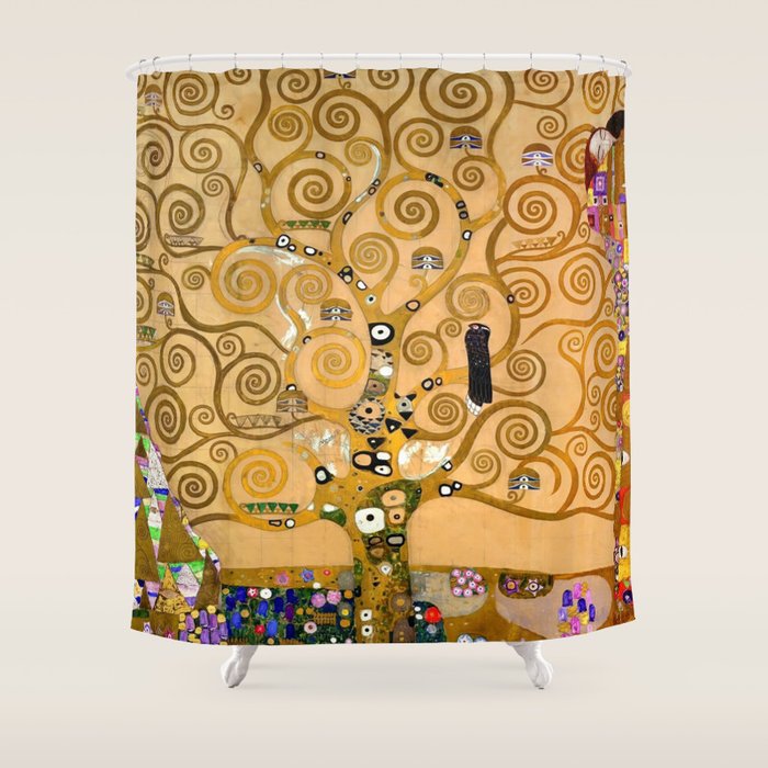 The Tree of life - Gustav Klimt Stoclet Frieze Shower Curtain Gallery Image 1