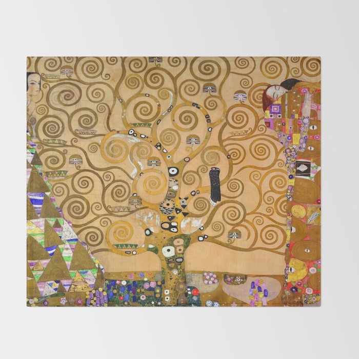 The Tree of life - Gustav Klimt Stoclet Frieze Throw Blanket Gallery Image 2