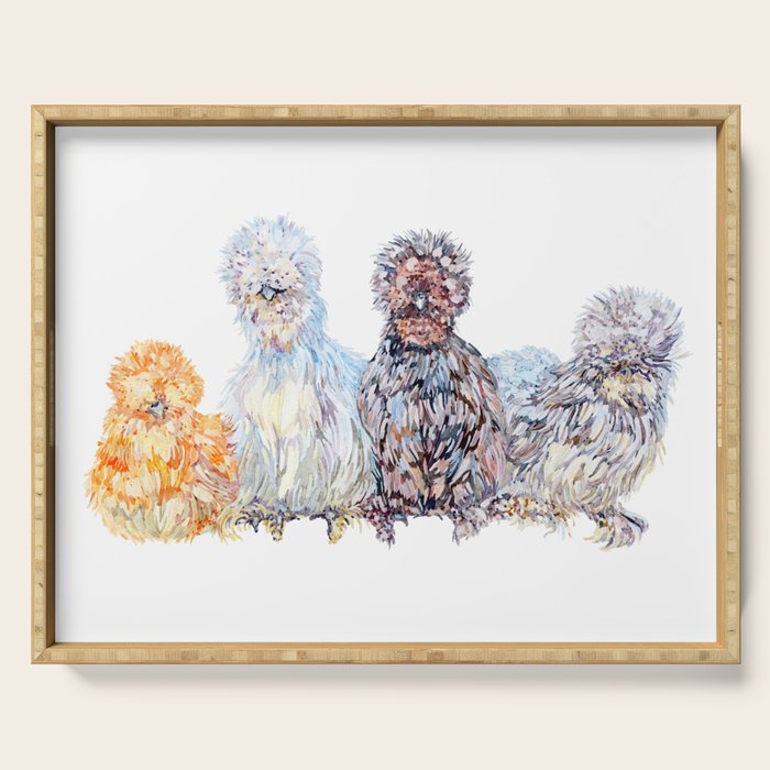 Silkie Chicken Huddle Serving Tray Gallery Image 1