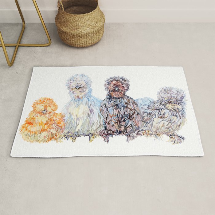 Silkie Chicken Huddle Rug Gallery Image 1