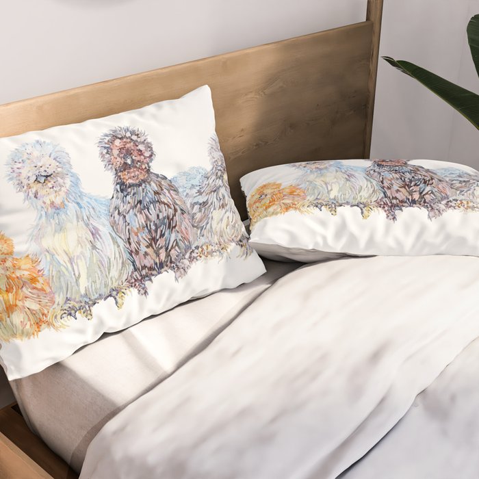 Silkie Chicken Huddle Pillow Sham Gallery Image 2