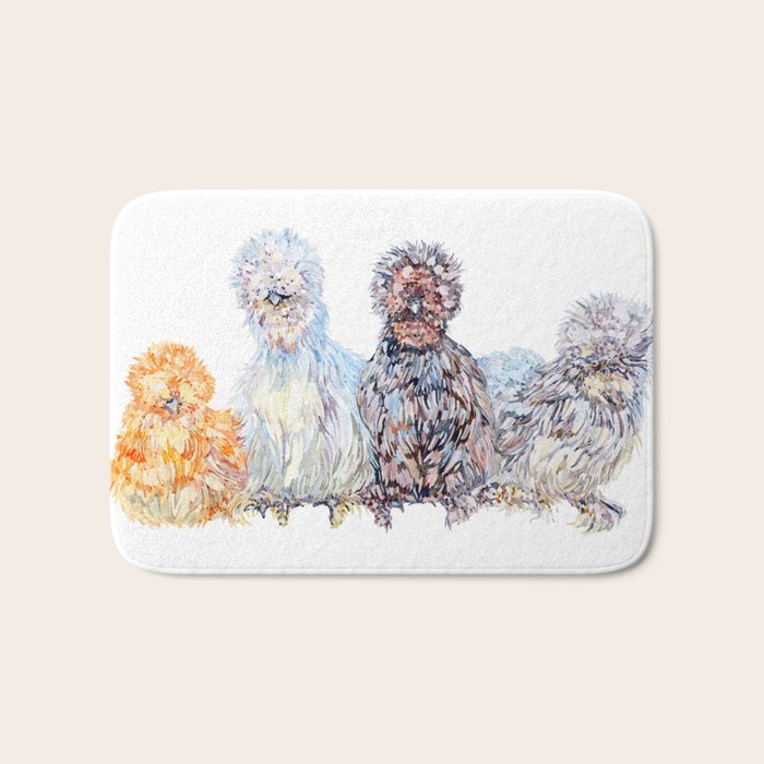 Silkie Chicken Huddle Bath Mat Gallery Image 1