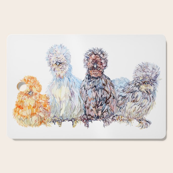 Silkie Chicken Huddle Cutting Board Gallery Image 1