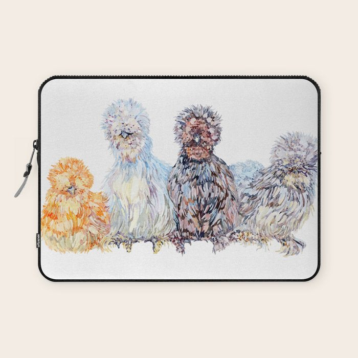 Silkie Chicken Huddle Laptop Sleeve Gallery Image 1