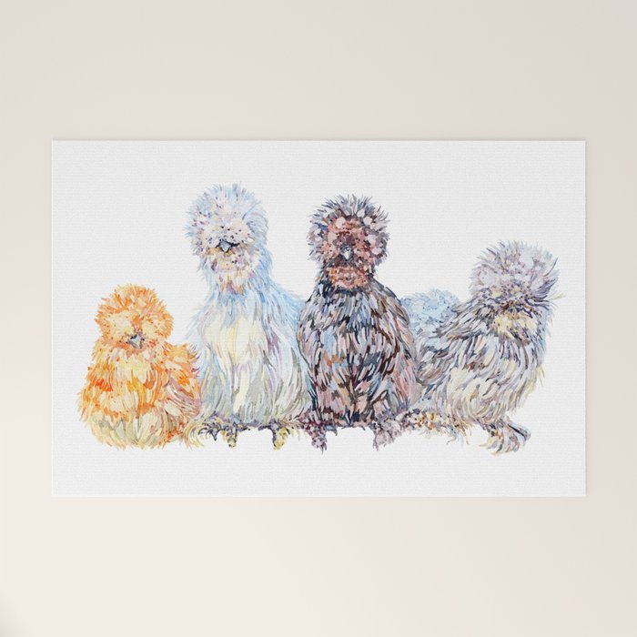 Silkie Chicken Huddle Welcome Mat Gallery Image 1