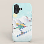 Skiing Girl iPhone Case Gallery Image 1