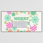 Merry and Bright Christmas Wreath Desk Mat Gallery Image 1