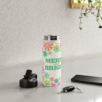 Merry and Bright Christmas Wreath Water Bottle Gallery Image 4