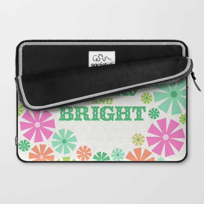 Merry and Bright Christmas Wreath Laptop Sleeve Gallery Image 2