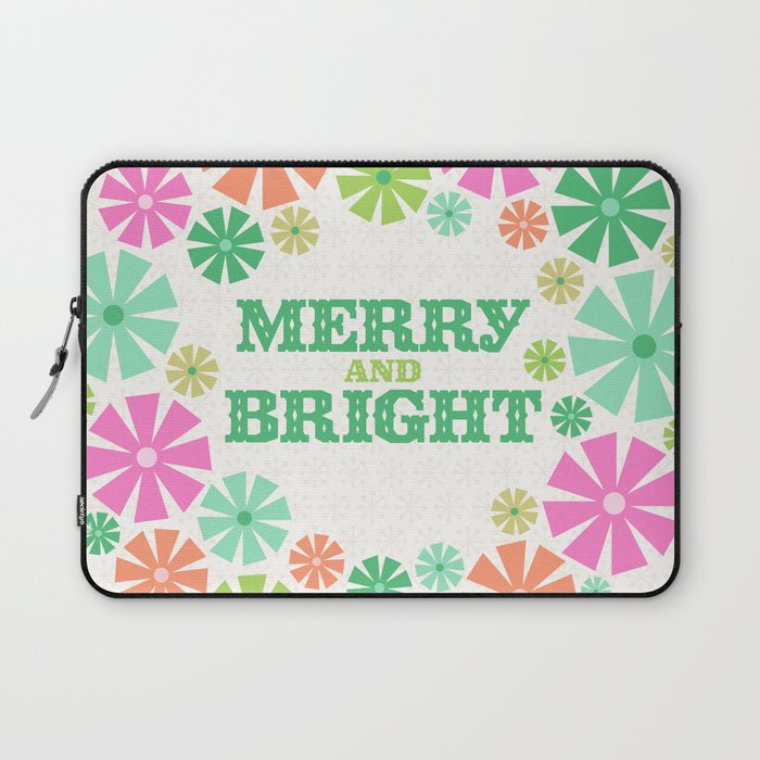 Merry and Bright Christmas Wreath Laptop Sleeve Gallery Image 1