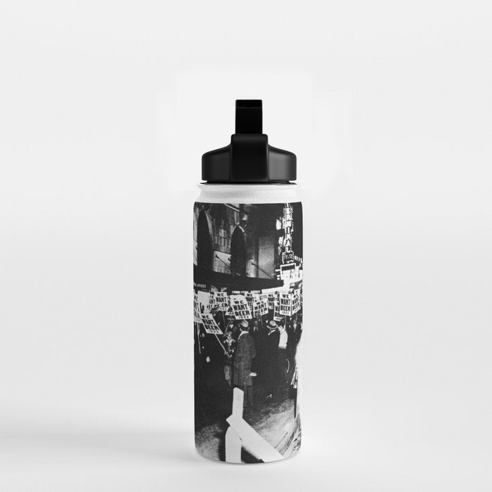 We Want Beer!  Men Protesting Against Prohibition black and white photography - photograph Water Bottle Gallery Image 2