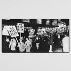 We Want Beer!  Men Protesting Against Prohibition black and white photography - photograph Desk Mat Gallery Image 3