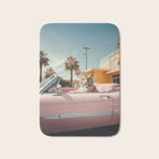 Cool Tiger in a pastel Cabrio in Palm Springs Bath Mat Gallery Image 1