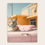 Cool Tiger in a pastel Cabrio in Palm Springs Notebook Gallery Image 4