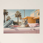 Cool Tiger in a pastel Cabrio in Palm Springs Welcome Mat Gallery Image 1