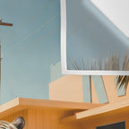 Cool Tiger in a pastel Cabrio in Palm Springs Wall Tapestry Gallery Image 3