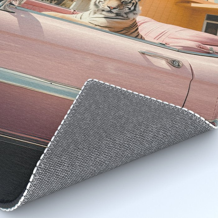 Cool Tiger in a pastel Cabrio in Palm Springs Rug Gallery Image 4