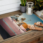 Cool Tiger in a pastel Cabrio in Palm Springs Outdoor Rug Gallery Image 2