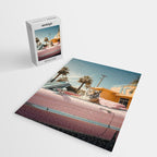 Cool Tiger in a pastel Cabrio in Palm Springs Jigsaw Puzzle Gallery Image 2