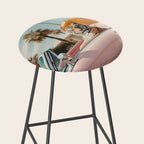 Cool Tiger in a pastel Cabrio in Palm Springs Stool Gallery Image 2