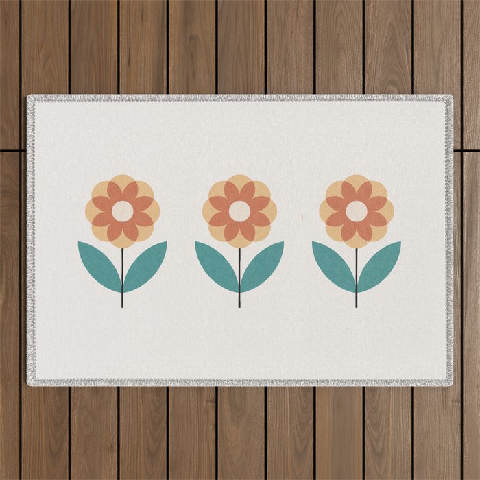 Retro Flower 2-1 Outdoor Rug Gallery Image 1