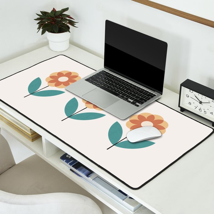 Retro Flower 2-1 Desk Mat Gallery Image 2