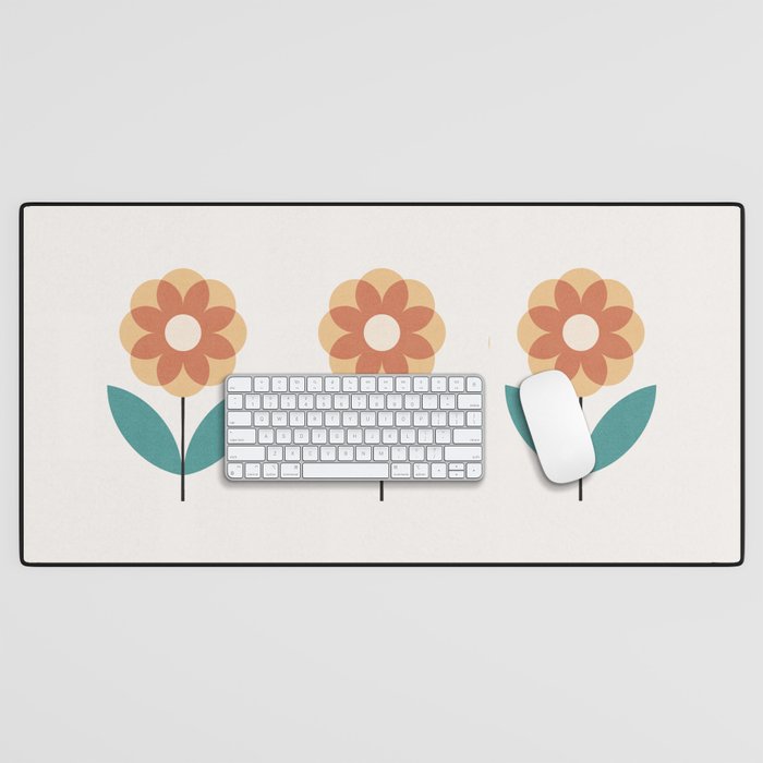Retro Flower 2-1 Desk Mat Gallery Image 1