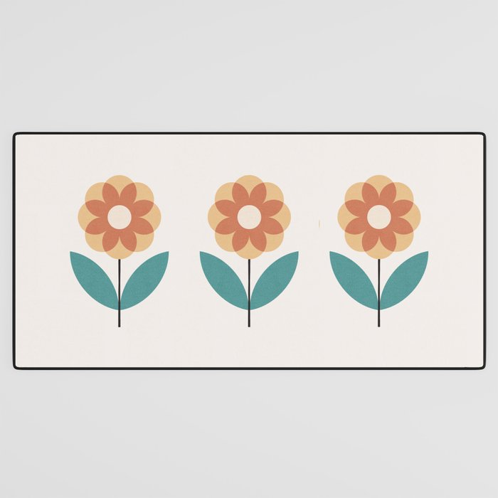Retro Flower 2-1 Desk Mat Gallery Image 3